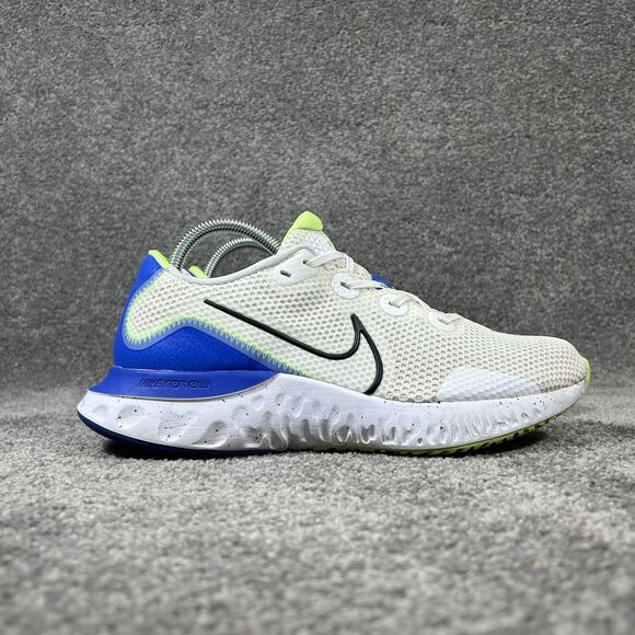 Nike Renew Run CW5844-100 Men’s Size 7.5 White Blue Athletic Running Shoes Used - Picture 1 of 12